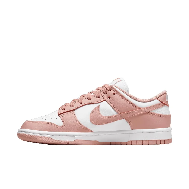 Women's Dunk Low Whisper Sneaker In White,pink Beaded Moccasin Design 