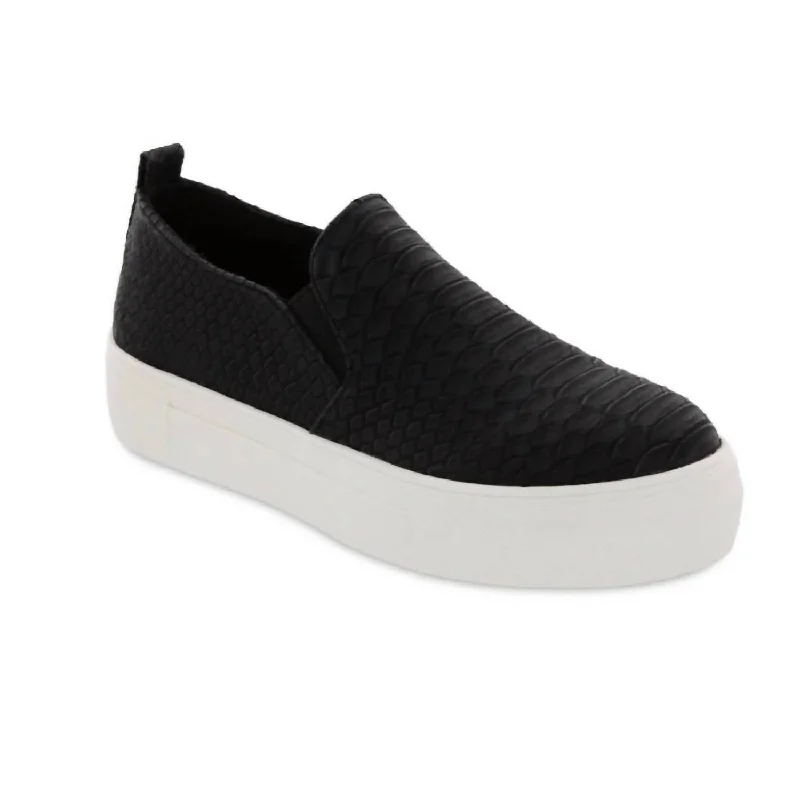 Women's Ela Sneaker In Black Two - Tone Shoe Design  