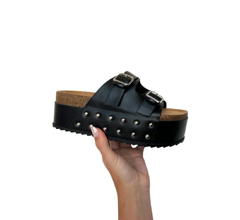 Women's Elevate Platform Sandals In Black/silver Retro Basketball Sneaker Design  