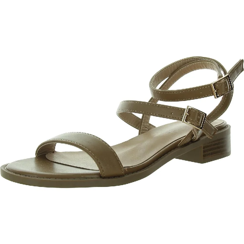 Womens Faux Leather Round Toe Ankle Strap Smart - Shoe Functionality Style  