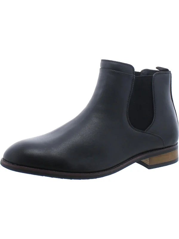 Womens Faux Leather Slip-On Booties Lightweight Tennis Sneaker Look  