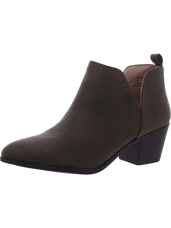 Womens Faux Suede Block Heel Ankle Boots Hiking Boot Durability Style  