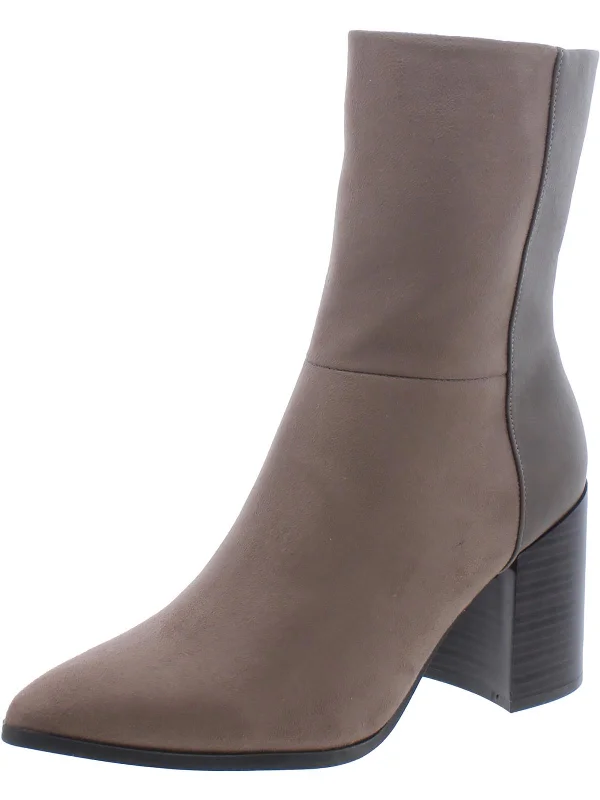 Womens Faux Suede Mixed Media Mid-Calf Boots Hemp - Material Shoe Style  