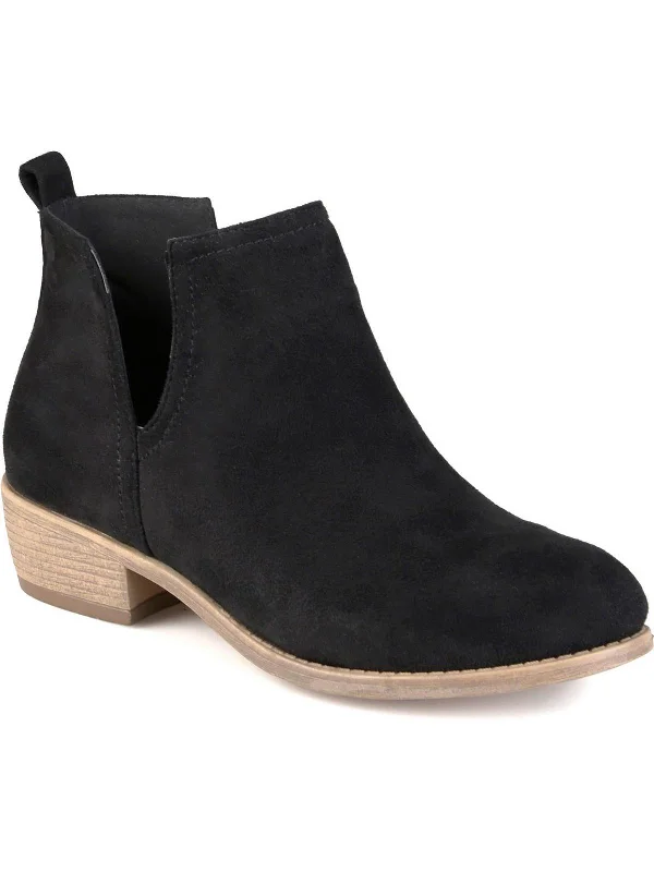 Womens Faux Suede Side Slit Ankle Boots Strap - Up Sandal Resort Style  