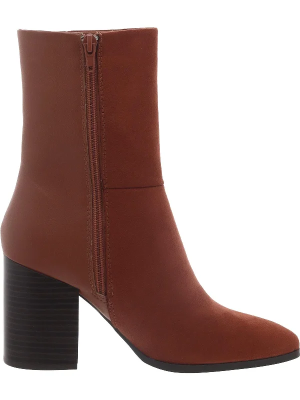 Womens Faux Suede Zipper Mid-Calf Boots Leather Driving Shoe Style  