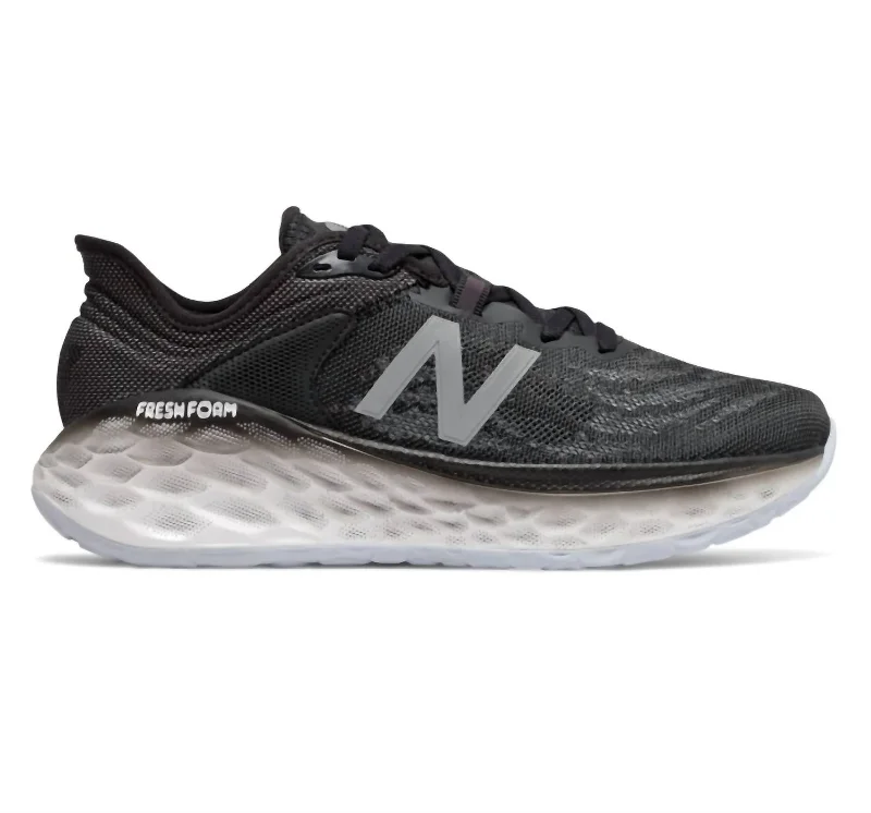 Women's Fresh Foam More V2 Running Shoes - Medium Width In Black/outerspace Upcycled Shoe Look Women's Fresh Foam More V2 Running Shoes - Medium Width In Black/outerspace Upcycled Shoe Look