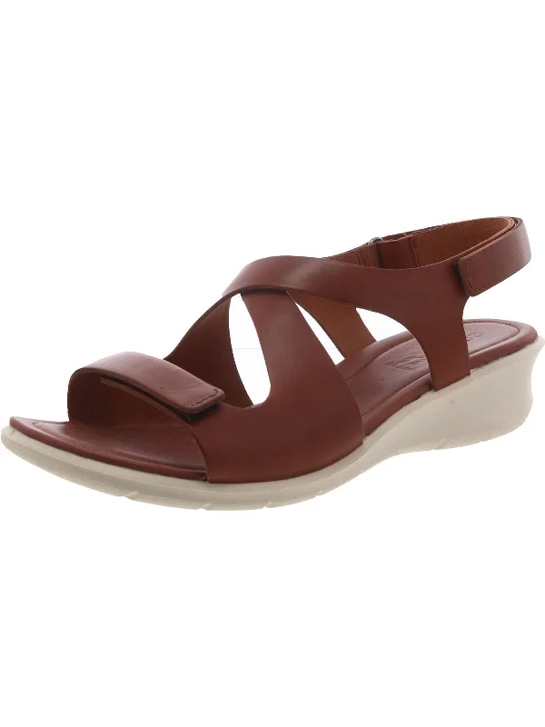 Womens Leather Criss-Cross Slingback Sandals Combat - Inspired Military Boot Look  