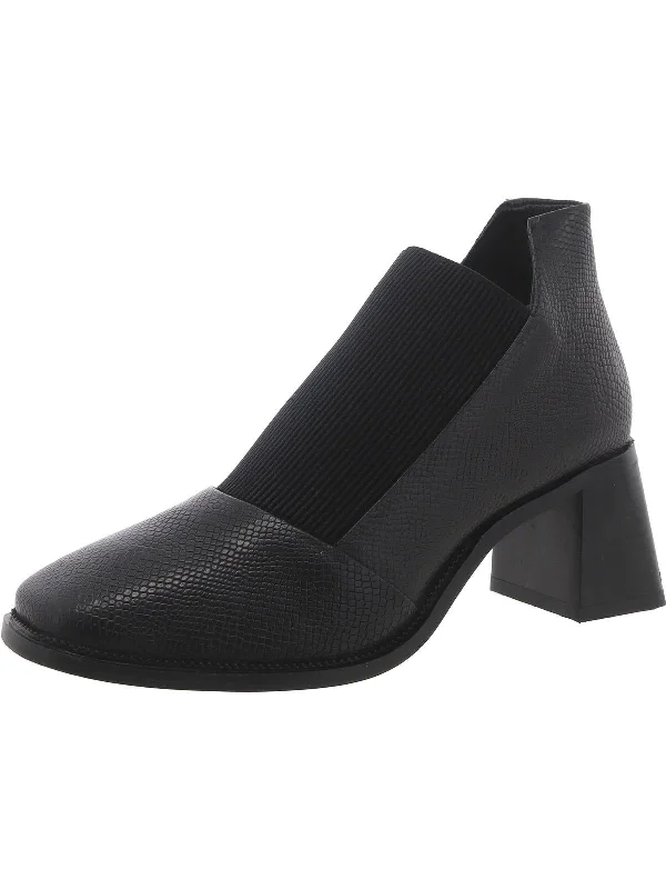 Womens Leather Embossed Shooties Art Deco - Inspired Shoe Look  