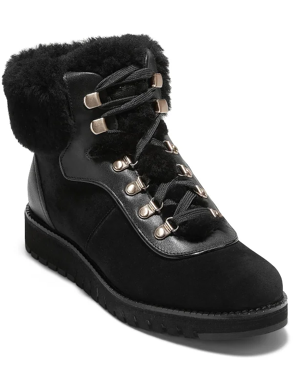 Womens Leather Lace up Hiking Boots Hemp - Material Shoe Style  