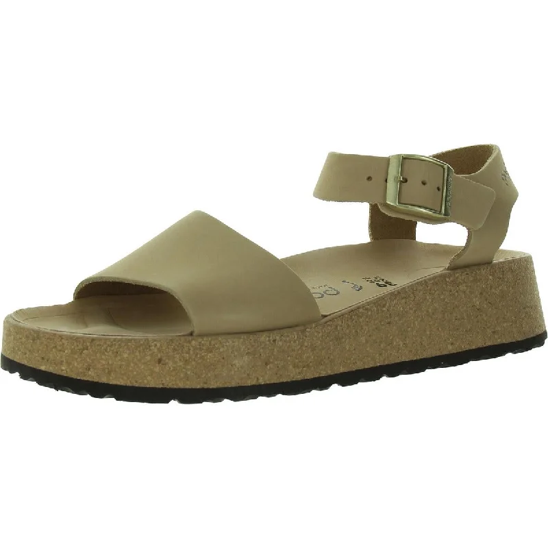 Womens Leather Open toe Wedge Sandals Wingtip Oxford Design 