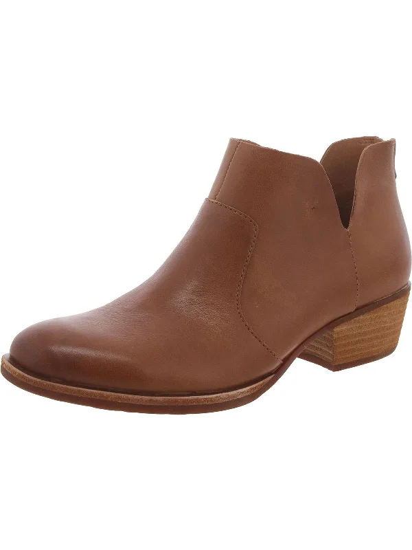 Womens Leather Round Toe Ankle Boots Zip - Up Boot Style  