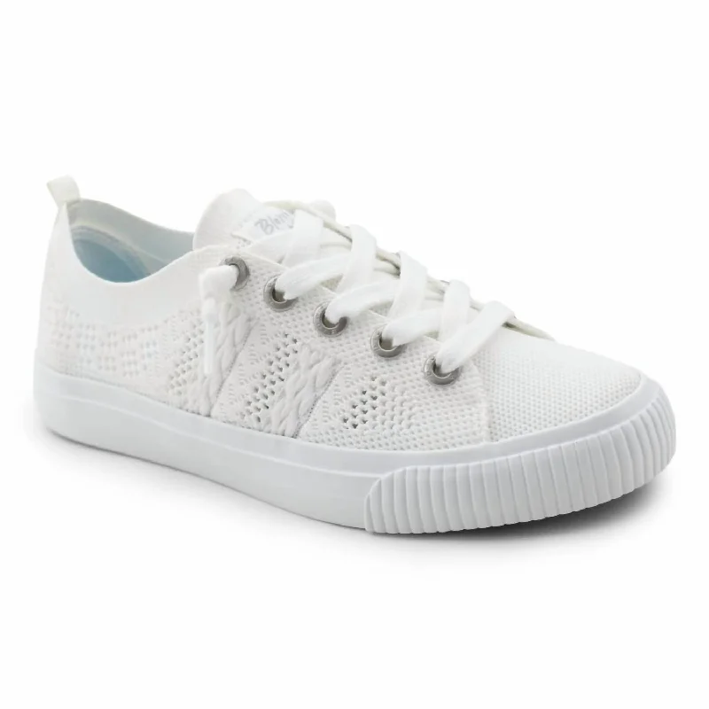 Women's Mallorca Sneaker In White Woven Knit Dressy Chelsea Boot Style 