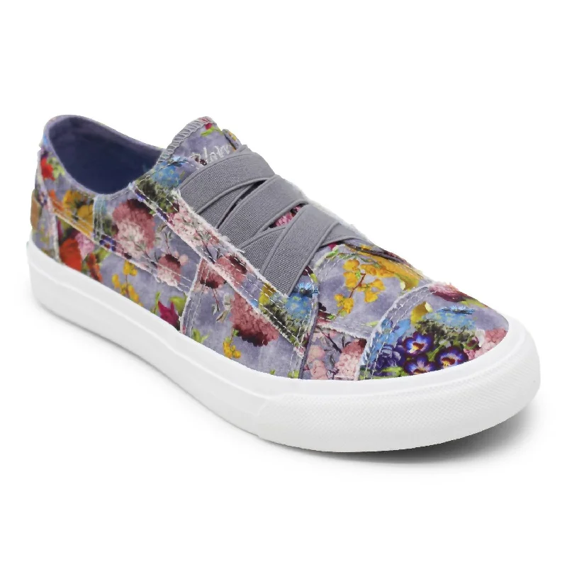 Women's Marley Sneaker In Fog Gray Winterbloom Rubber - Sole Plimsoll Look  