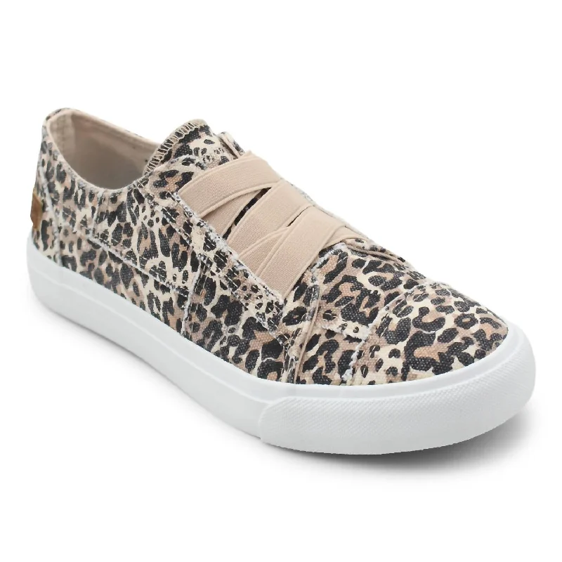 Women's Marley Sneaker In Natural Pongo Cat Canvas Quilted Shoe Design  