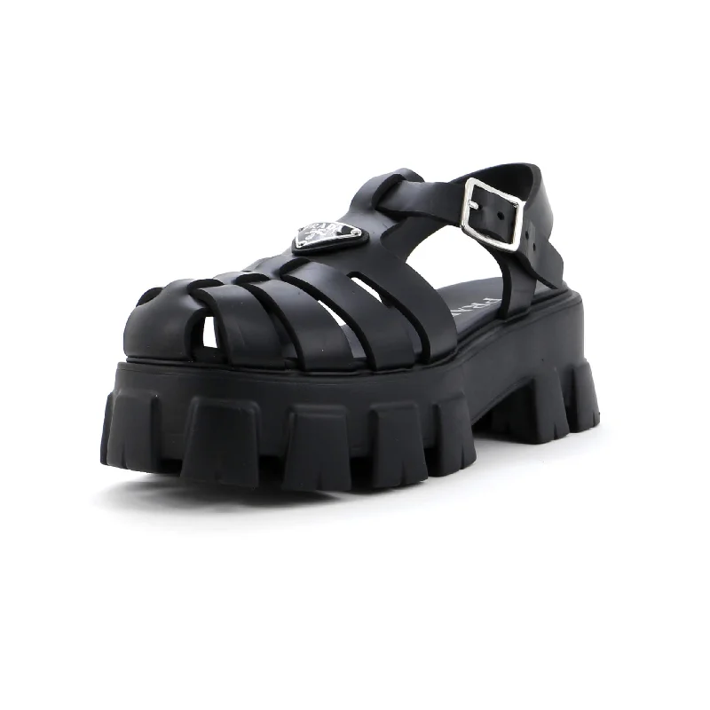 Women's Monolith Cage Platform Sandals Rubber Memory - Foam Slipper Look  