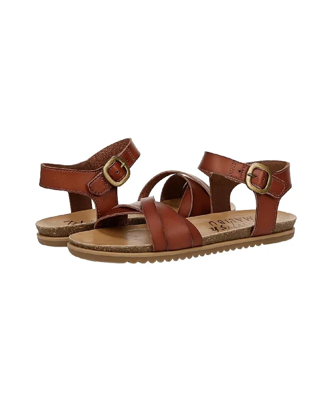 Women's Monti Strap Sandal In Henna Art Deco - Inspired Shoe Look  