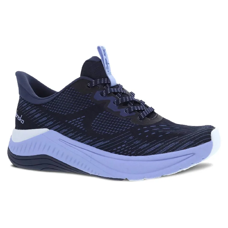 Women's Peony Walking Sneaker In Navy Mesh Beaded Moccasin Design 