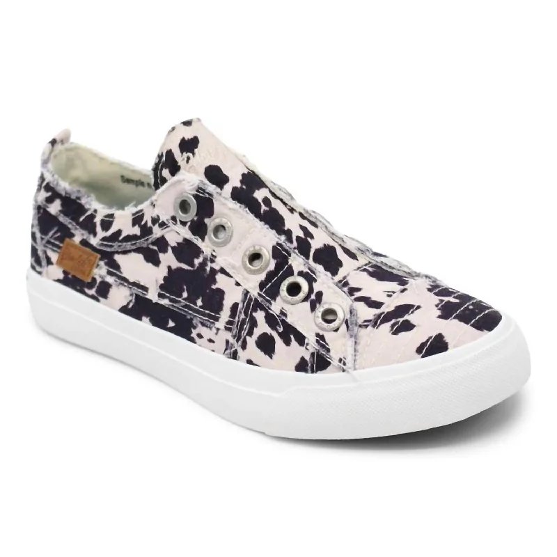 Women's Play Sneaker In Milk Chocolate Chip Paisley Print Shoe Design  