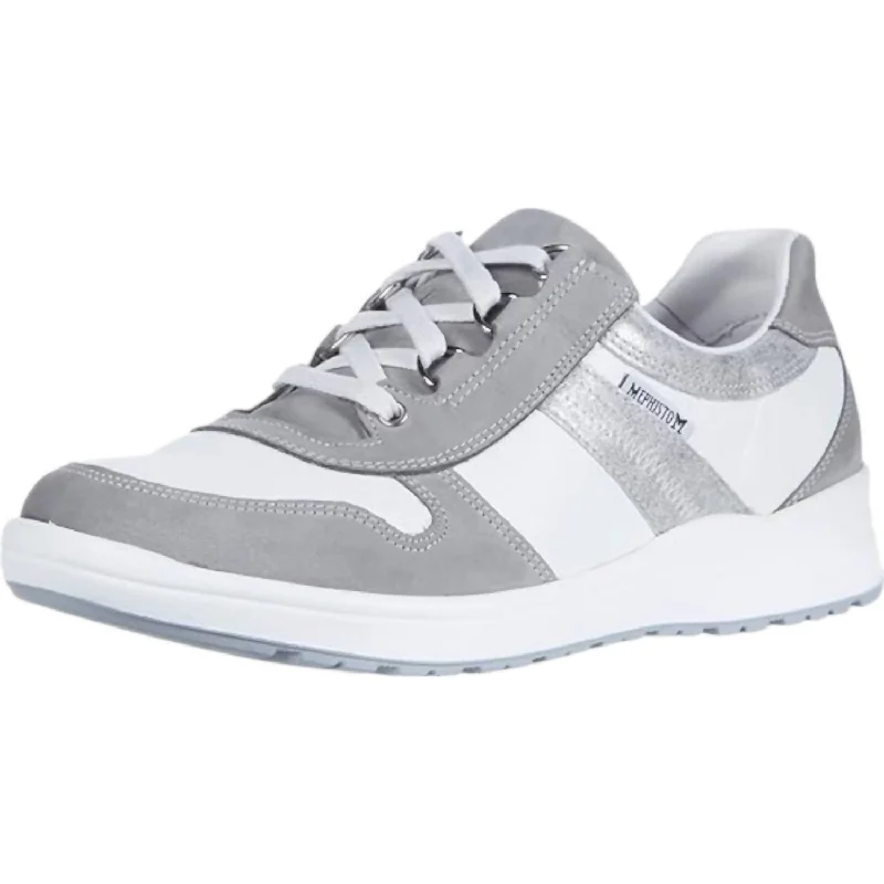 Women's Ruby Sneakers In Steel Leather Driving Shoe Style  