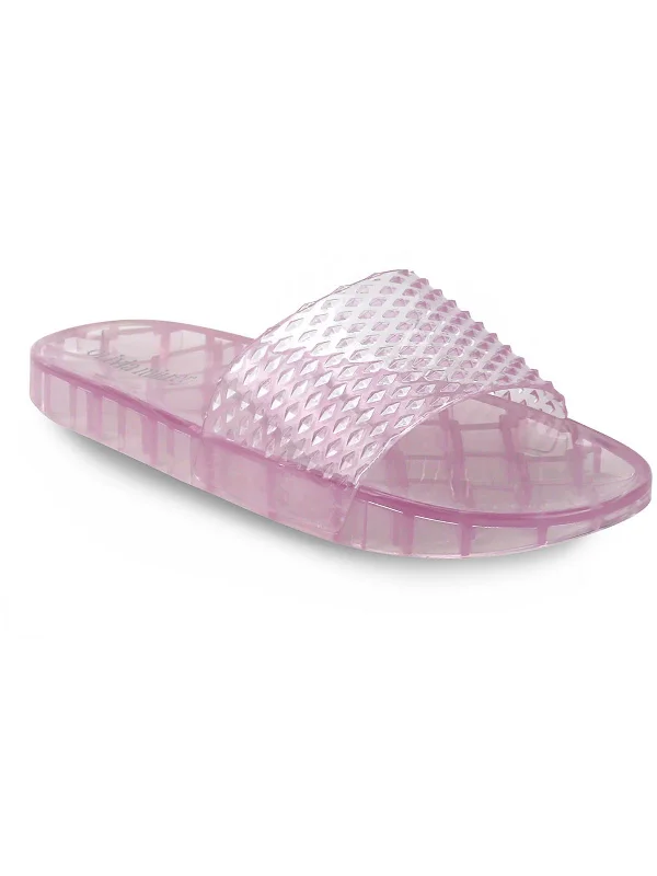 Womens Slip-On Solid Slide Sandals Strap - Up Sandal Resort Style  