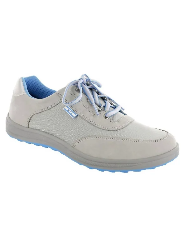 Women's Sporty Lace Up Sneaker - Medium In Silver Brogue Oxford Aesthetic 