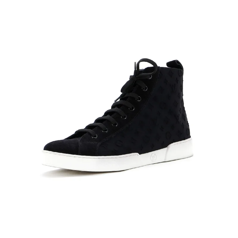 Women's Stellar Zip Up Sneakers Monogram Suede Hemp - Material Shoe Style  