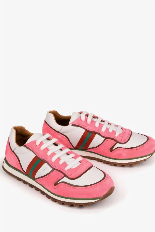 Women's Studio Leather Sneakers In Pink Quick - Dry Hiking Shoe Style   