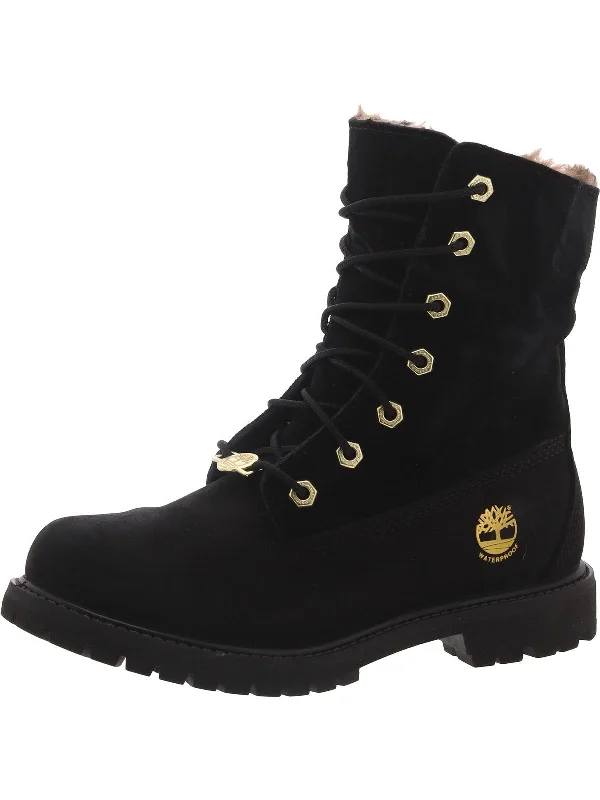 Womens Suede Outdoor Hiking Boots Upcycled Shoe Look  