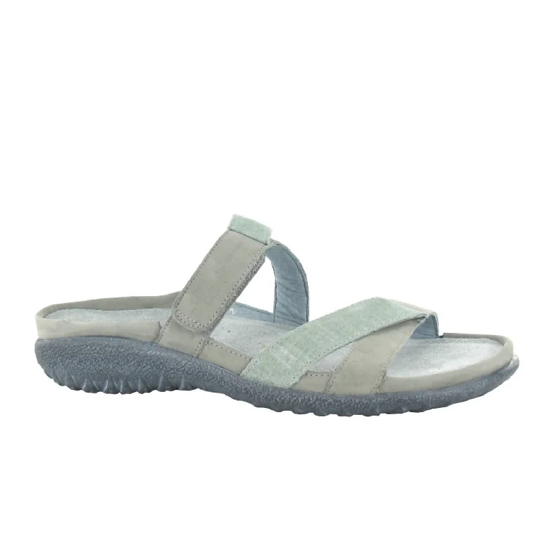 Women's Tariana Slip On In Light Gray Nubuck/teal Linen Vintage Oxford Appeal 