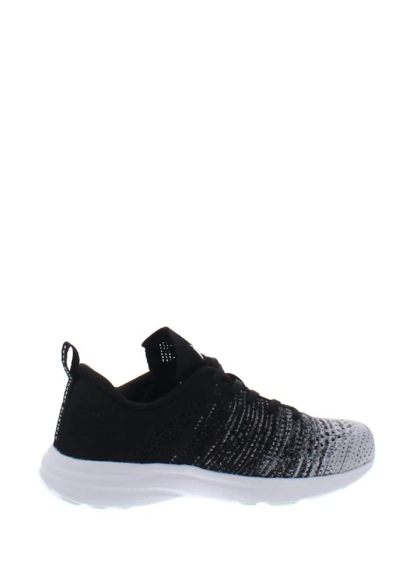 Women's Techloom Pro Sneaker In White/heather Grey/black Melange Mod Oxford Design  