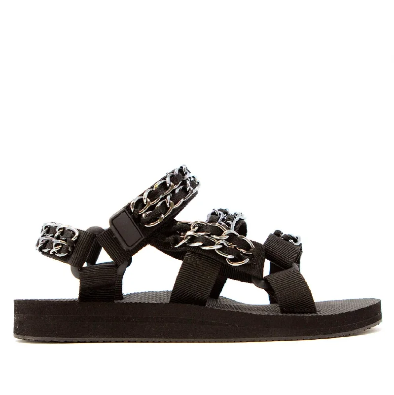 Women's Trekky Chain Sandals In Trio Chain Buckle -