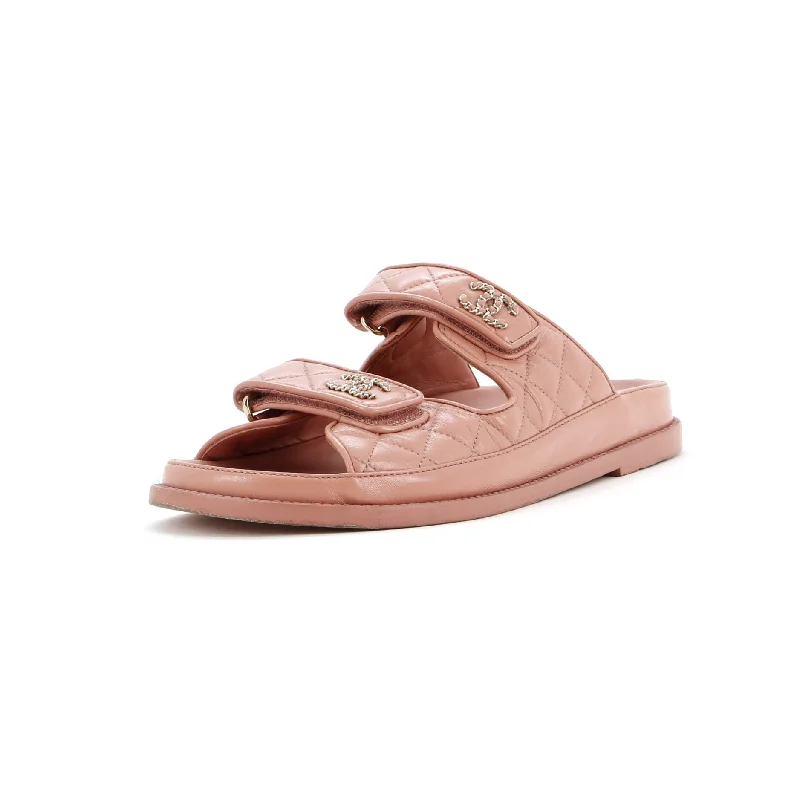 Women's Velcro Dad Sandals Quilted Leather Patchwork Shoe Aesthetic  
