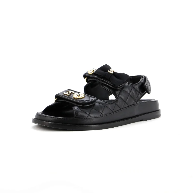 Women's Velcro Dad Sandals Quilted Leather Bespoke Shoe Aesthetic 