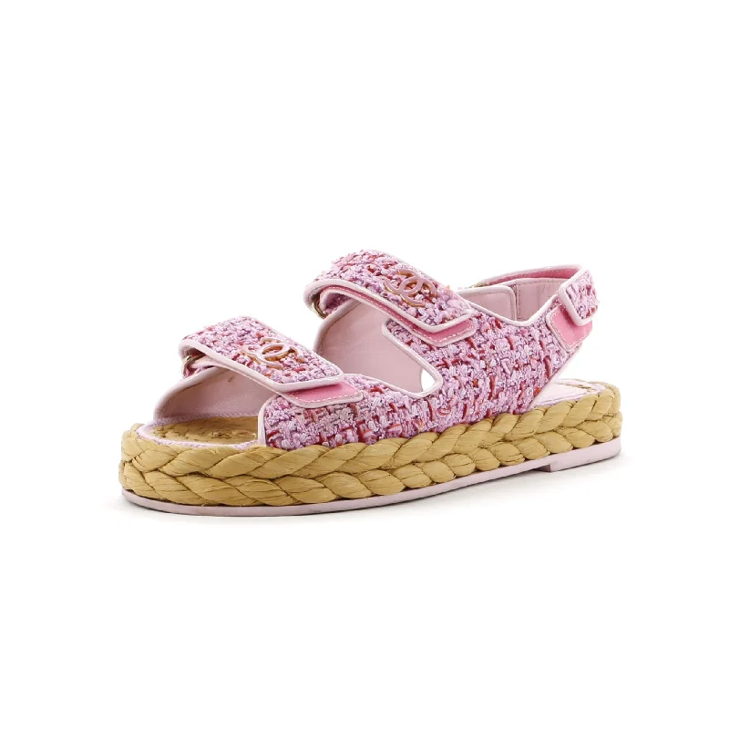 Women's Velcro Dad Sandals Tweed Combat - Inspired Military Boot Look  