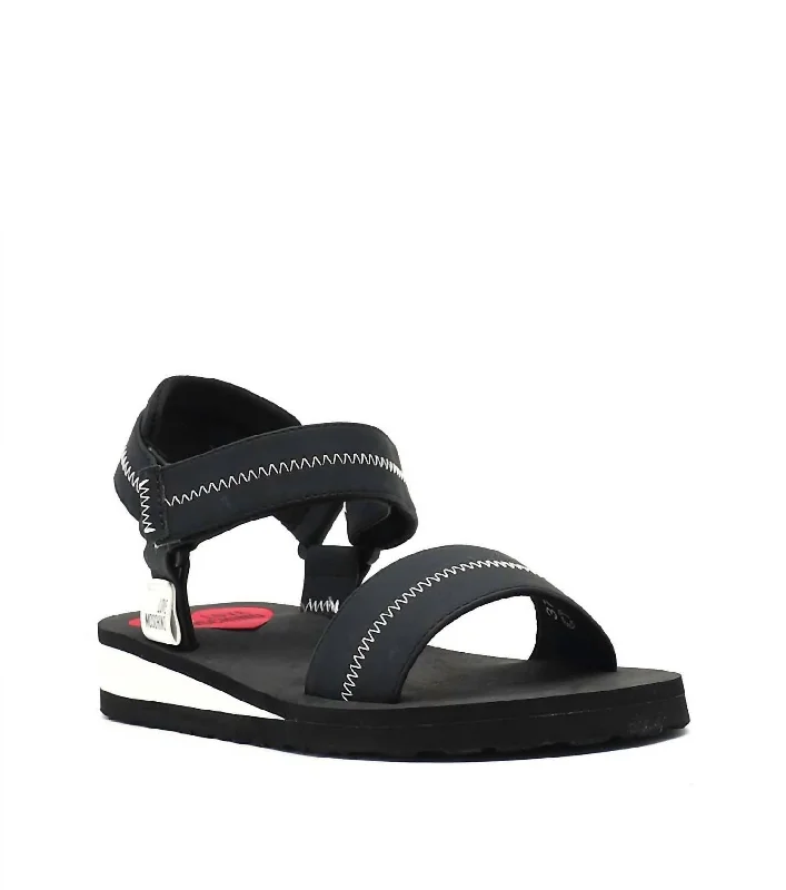 Women's Zig Zag Motive Sandals In Black Victorian - Era Boot Style  