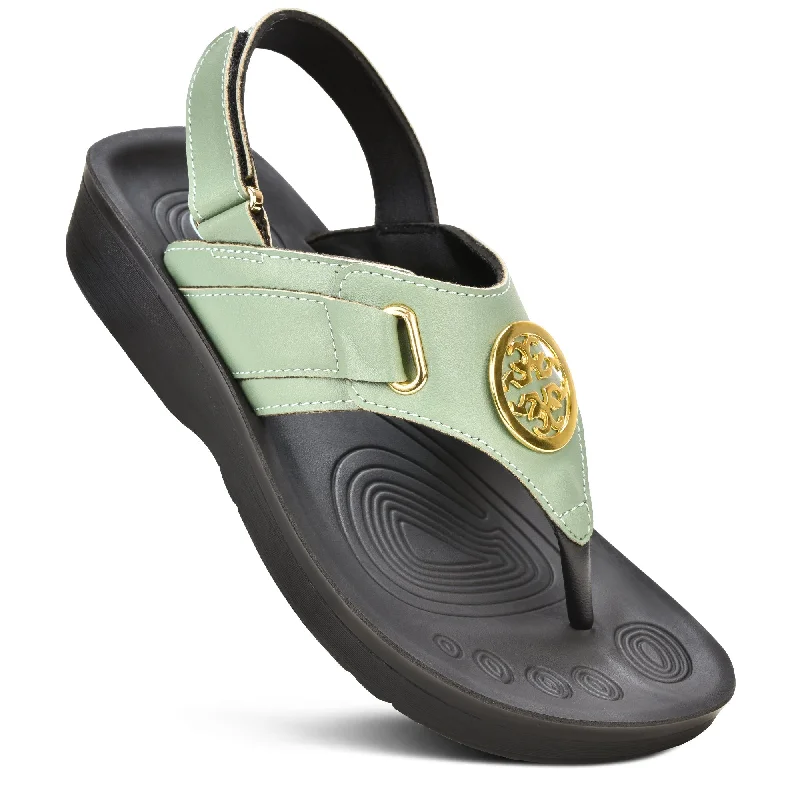 Aerothotic - Cait Casual Fashion Slingback Sandals for Women Edwardian Shoe Look  