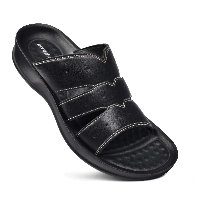 Aerothotic - Ivy Women's Slip On Sandals Strap - Up Sandal Resort Style  