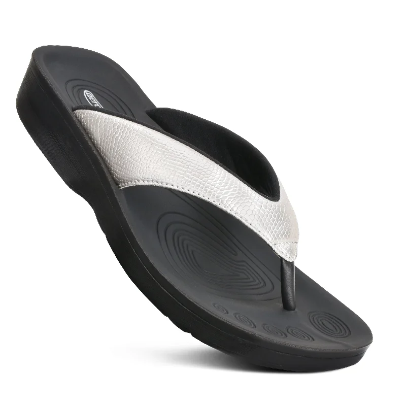 Aerothotic - Meira Arch Supportive Orthotic Casual Summer Flip Flops for Women Patchwork Shoe Aesthetic  