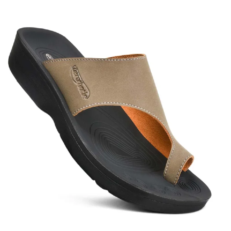 Aerothotic - Regan Comfortable Split Toe Womens Sandals Wingtip Oxford Design 