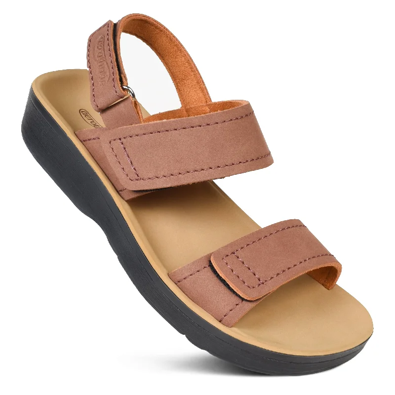 Aerothotic - Renee Adjustable Strappy Comfortable Arch Support Sandals for Women Victorian - Era Boot Style  
