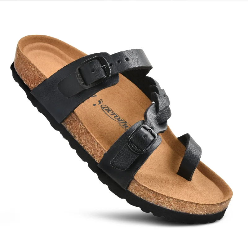 Aerothotic Seraph Comfortable Women’s Slide Sandals Ankle - High Military Boot Style  