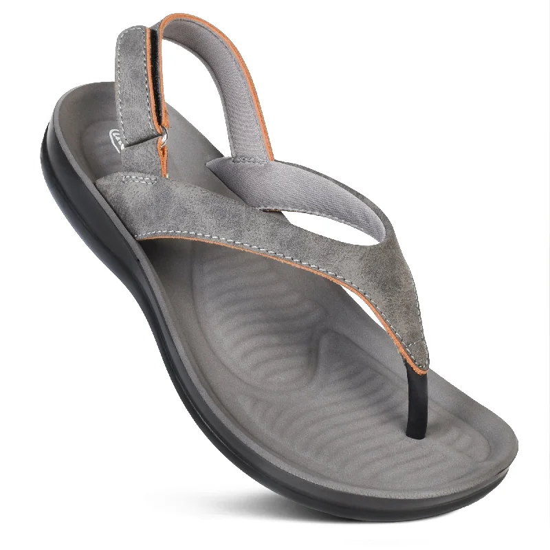 Aerothotic - Verra Soft Toe Post Comfortable Velcro Backstrap Women’s Sandals Brogue Oxford Aesthetic 