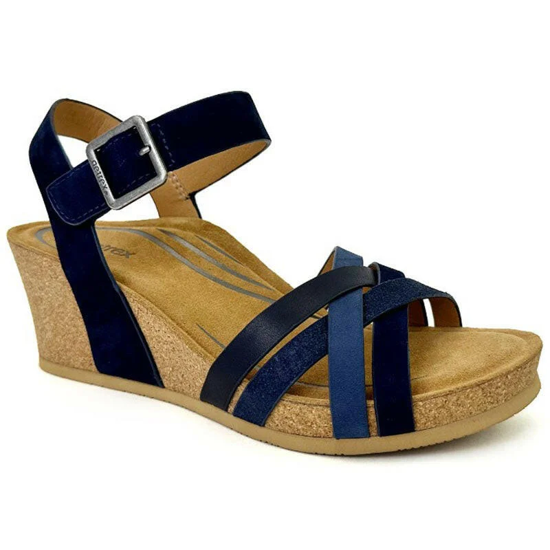 Aetrex Noelle - Navy Upcycled Shoe Look  