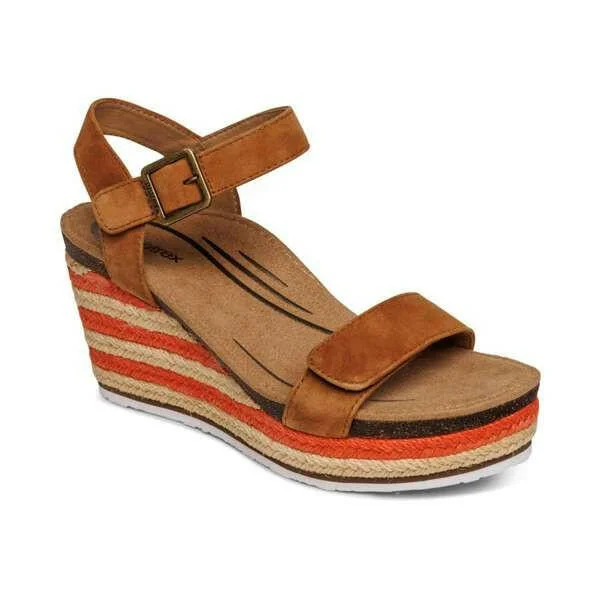 Aetrex Sydney - Cognac Lightweight Tennis Sneaker Look  