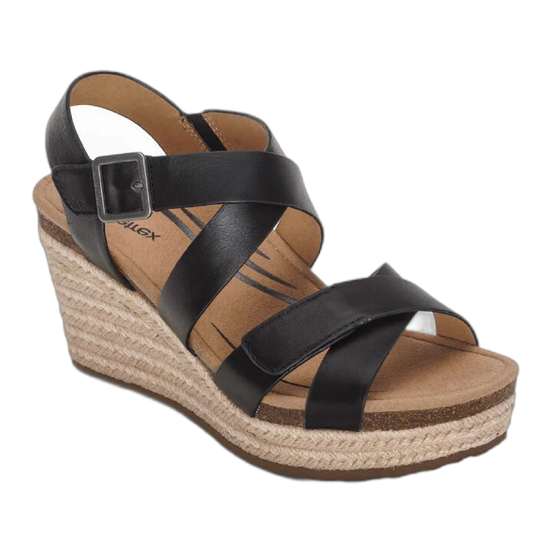 Anna Arch Support Wedge Embroidered Cowboy Boot Design  