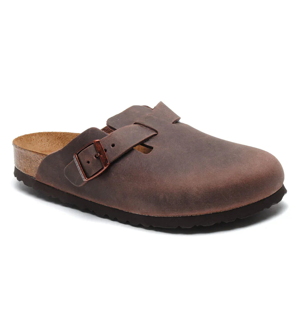 Boston Soft Footbed Oiled Leather Inflatable Shoe Look 