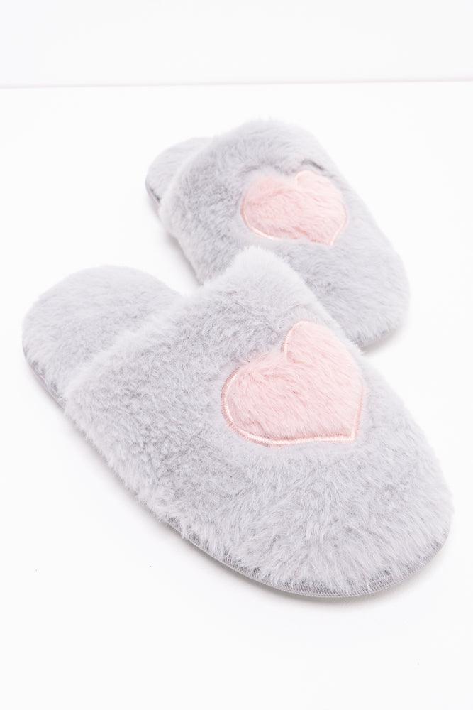 Heart Slipper Grey