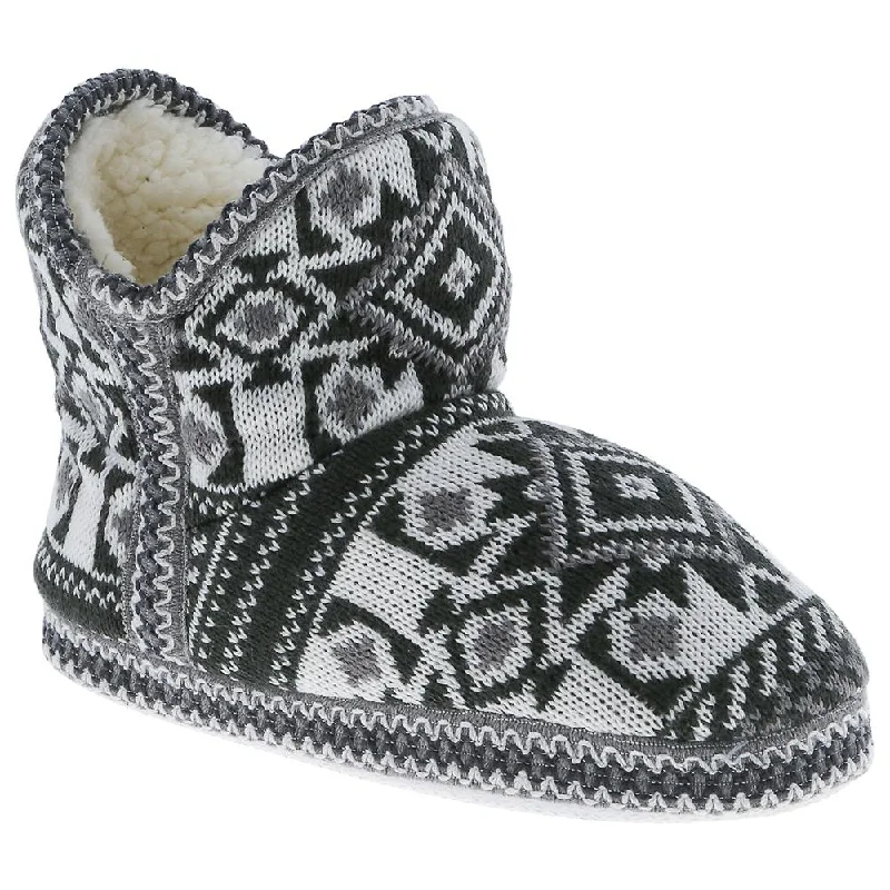 Ladies Tribal Knit Slipper Boot