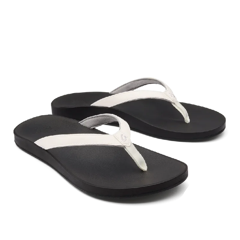 Olukai Puawe Sandal-White/Black Two - Tone Shoe Design  