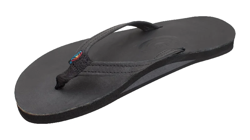Rainbow Single Layer 1/2" Strap Sandal-Classic Black Patchwork Shoe Aesthetic  